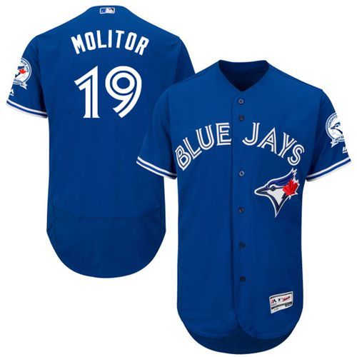 Blue Jays #19 Paul Molitor Blue Flexbase Authentic Collection Stitched MLB Jersey - Click Image to Close